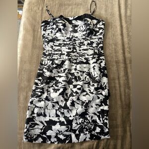 White House Black Market Black and White Floral Mini Dress